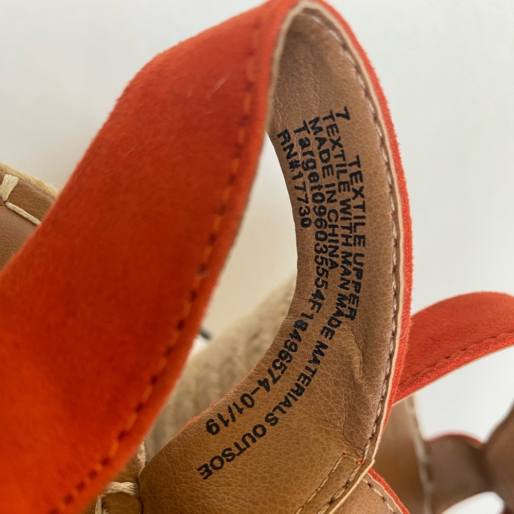 Orange Universal Thread Espadrille Platform Sanda… - image 5